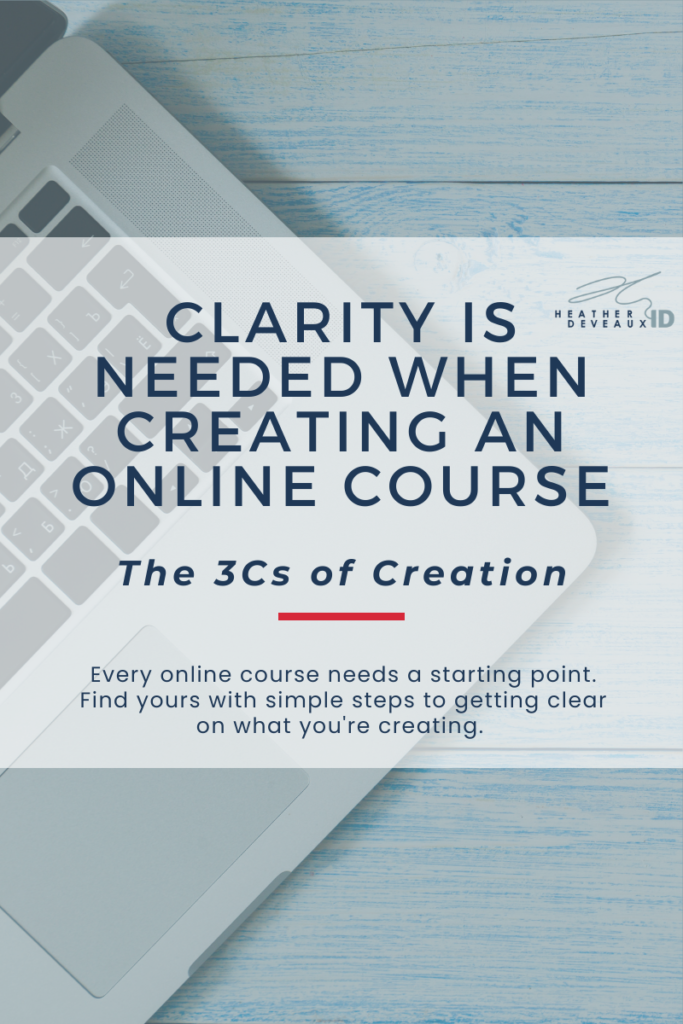 Clarity is needed when creating an online course pin image