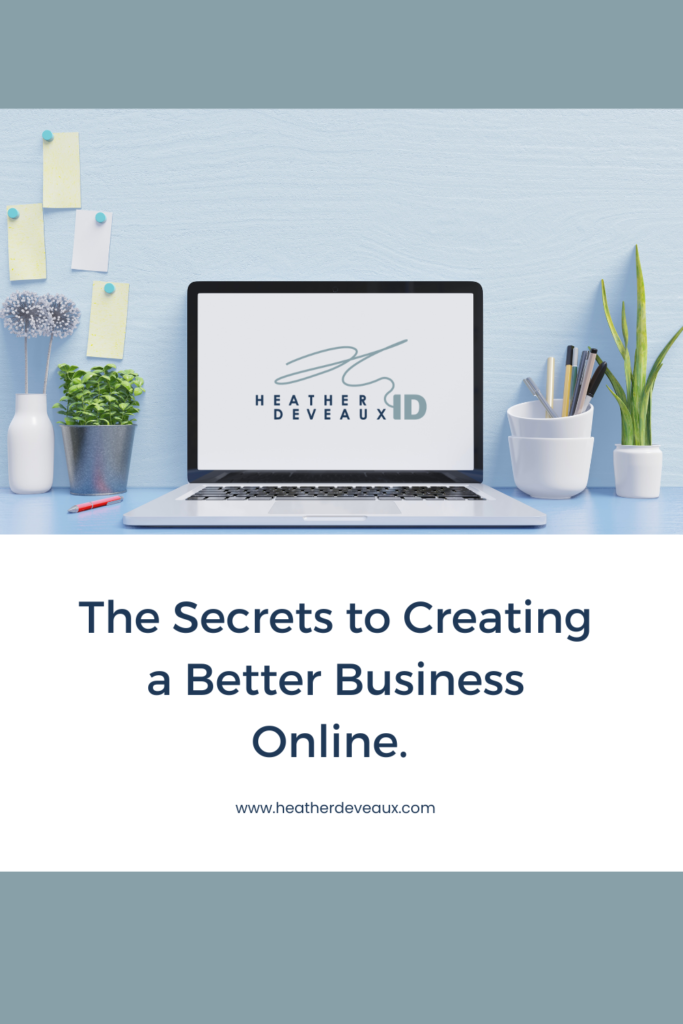 heather deveaux 12 secrets of adult education that can help you run a better business, laptop on blue desk surrounded by plants and office supplies