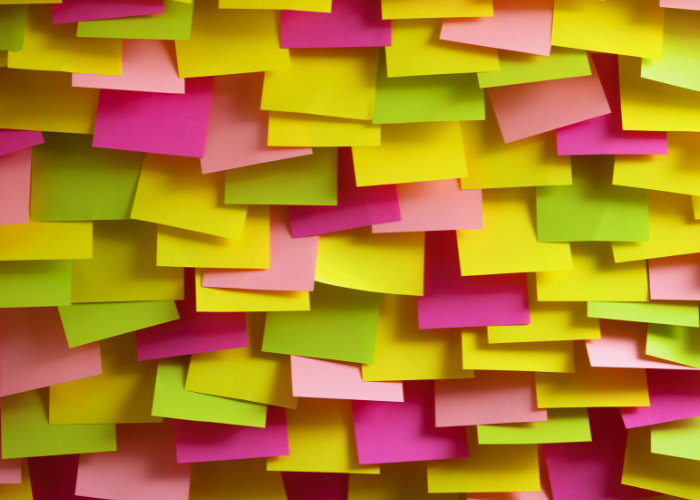 Creative progress by heather deveaux creative, bright sticky notes