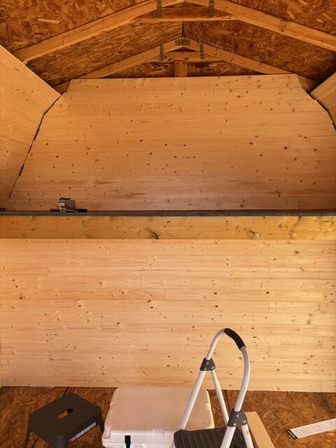 create a she shed, back wall loft install, heather deveaux