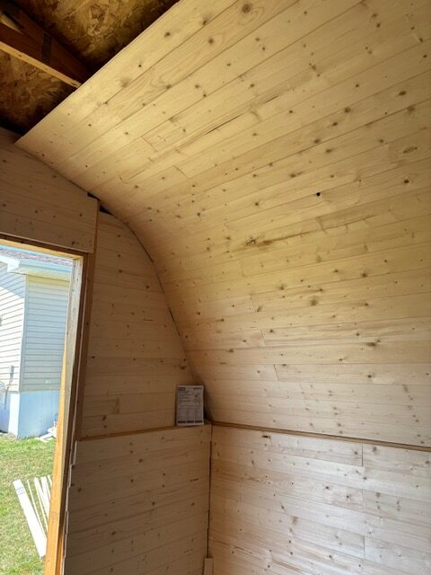 create a she shed, gabled roof finish, heather deveaux