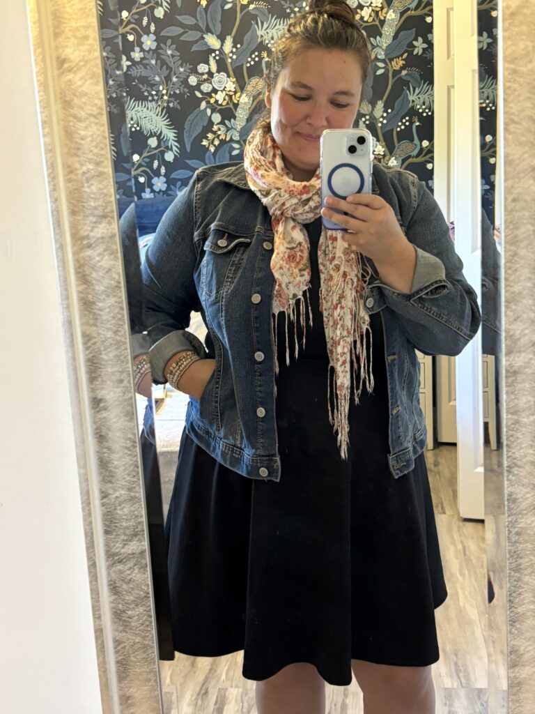 build a capsule wardrobe, heather deveaux creative, trying on clothes